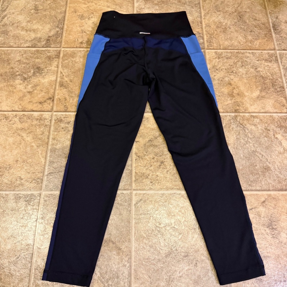 Aerie Chill Play Move High Waisted Colorblock Leggings Blue Womens Medium - Picture 2 of 10